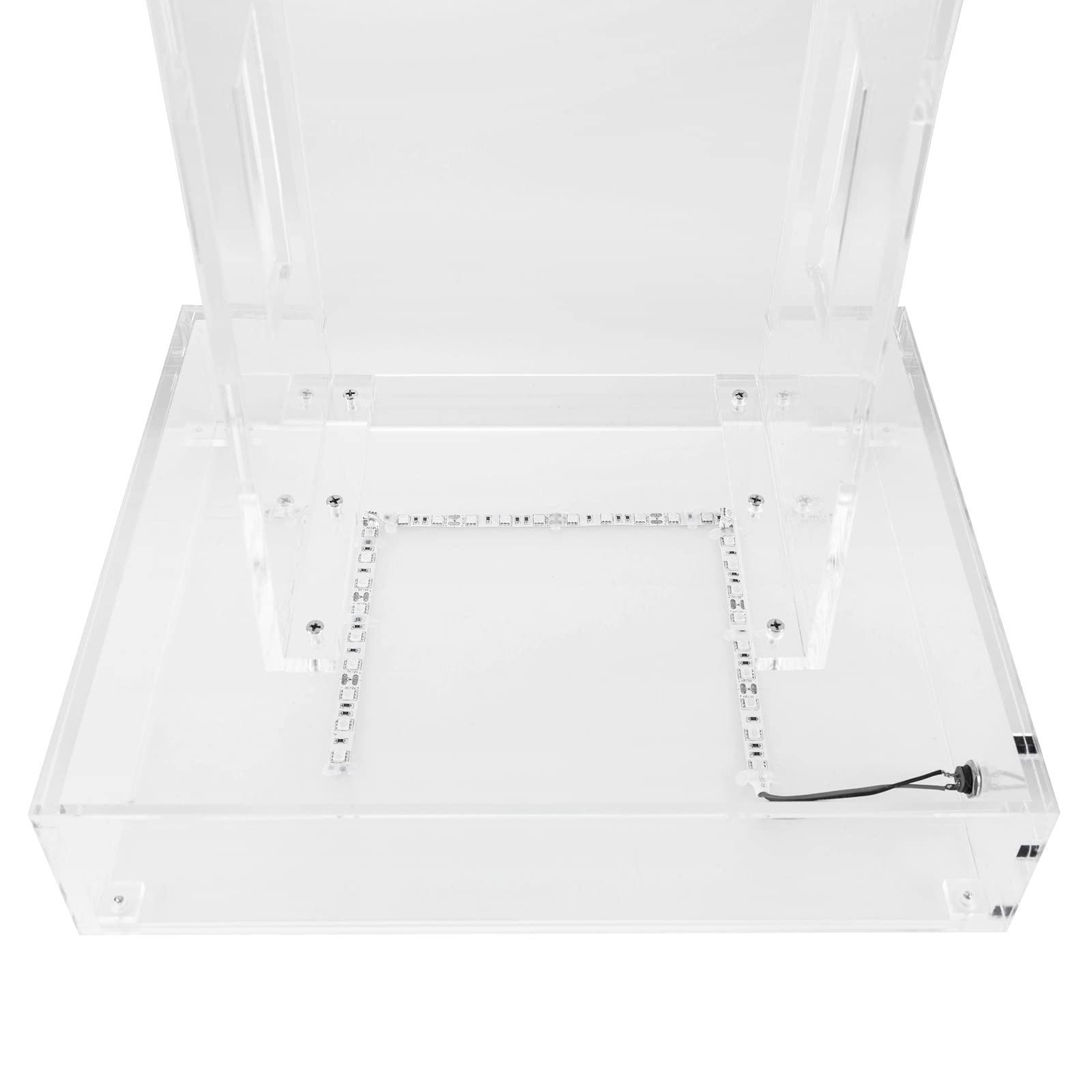 Podium en verre acrylique transparent de 103 cm de haut - Pupitre LED en verre acrylique