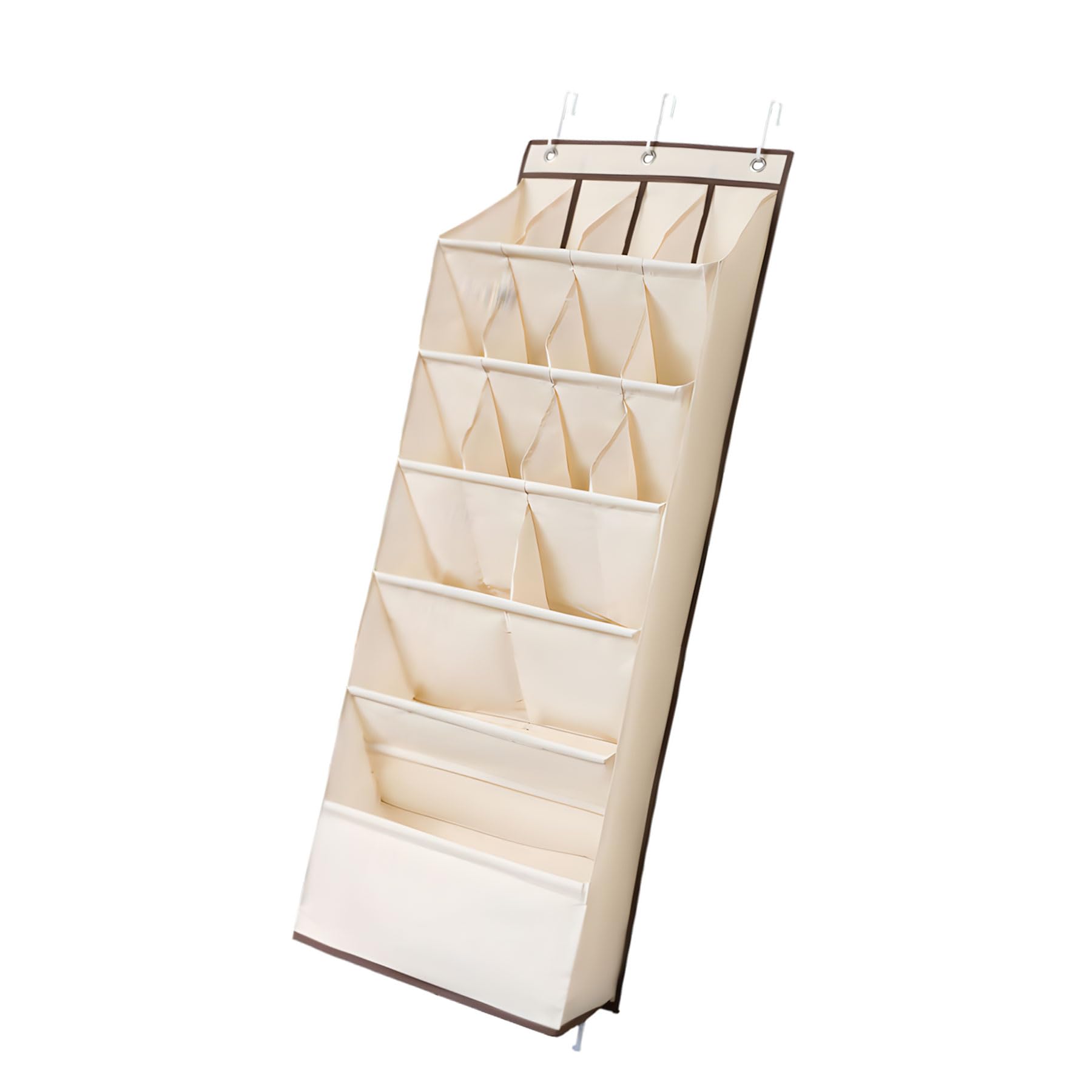 DSLKGWE Large Capacity Over the Door Hanging Shelf Featuring 16 Pockets for Effective Home Organization Breathable Shoe Planner