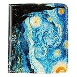 Womens Walle Rfid Blocking Small Compact Bifold Pocket Wallet Women travel mini wallet Ladies Purse with ID Window (Van Gogh The Starry Night)
