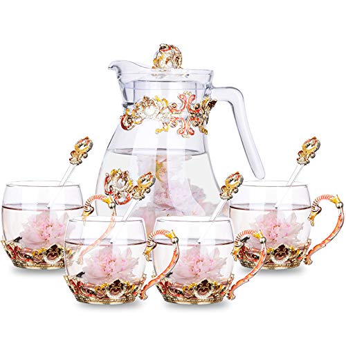 Creative Enamel Water Cup Flower Tea Cup Coffee Cup Glass 301-400ml NN-3