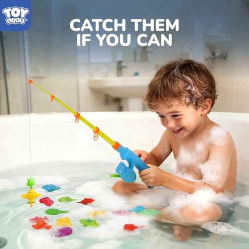 TOY Life 2-Player Magnetic Fishing Game for Kids 3-5 - Toddler Fishing Pole Set with Fish Toys - Bath & Pool Toys - Water Table Accessories - Educational Fishing Toy Rod for Boys Girls - Thumbnail 2