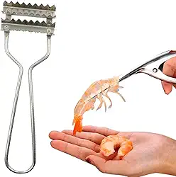 Removedor De Escamas De Peixe + Descascador Inox Limpador De Camarão Pinça Tira Casca