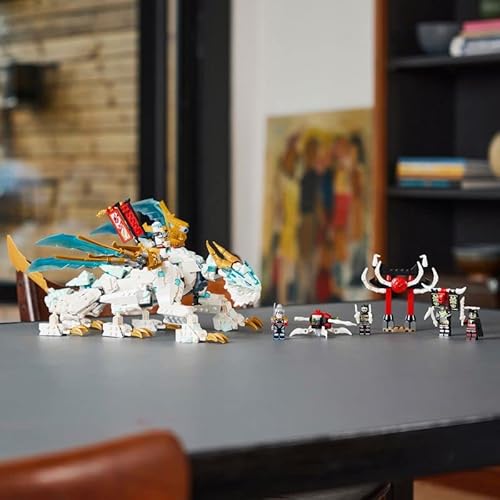 NINJAGO Drago di Ghiaccio di Zane, Set 2in1 con Drago Giocattolo e Guerriero Action Figure, Costruzione per Bambini, Bambine, Ragazzi e Ragazze con 5 Minifigure, Idea Regalo di Compleanno 71786 - Lego - Immagine 1