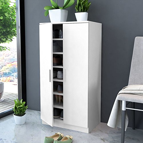 Cinyiqo Mueble Zapatero Blanco con 7 estantes, Mueble Zapatero, Zapateros Grandes, Mueble Auxiliar, Muebles De Armario, Armario Auxiliar,