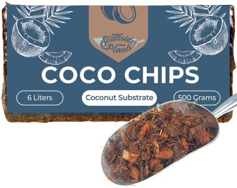 Southside Plants Coco Chip Medium Coconut Substrate for Garden Potting Soil - 100% Organic & Eco-Friendly 1.1 lb Brick for Indoor & Outdoor Flowers Plants Growth - 500 Grams