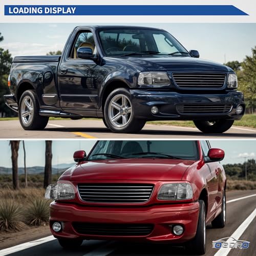 Image of OEDRO Halogen Headlights Replacement w /Corner Parking Set Compatible with 1997-2003 Ford F150 / 97-02 Expedition Smoke Lens Left+Right