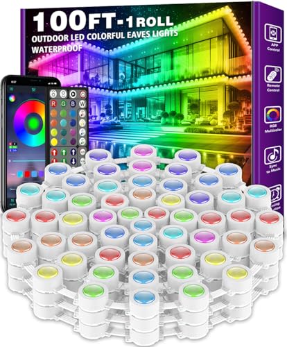 Luzes RGB permanentes para ambientes externos de 3 m - IP67 à prova d'água com controle remoto de a