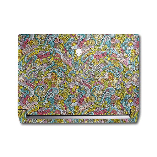 Image of MightySkins Carbon Fiber Skin Compatible with Alienware M17 R5 (2022) Full Wrap Kit - Ultra Hippie | Protective, Durable Textured Carbon Fiber Finish | Easy to Apply & Change Styles | Made in The USA