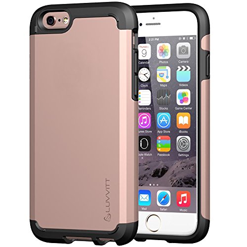Phone 6s Case Rose Gold, LUVVITT Ultra Armor NL Shock Absorbing Case Best Heavy Duty Dual Layer Tough Cover for Phone 6 / Phone 6s (4.7) Rose Gold