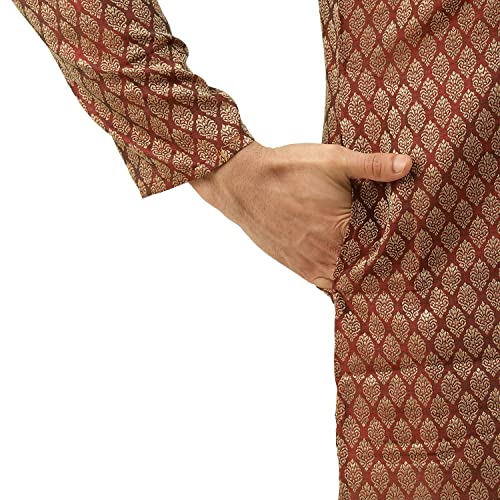 Image of SOJANYA (Since 1958, Men's Silk Blend Grey Kurta Pyjama & Silk Blend Jacket Combo