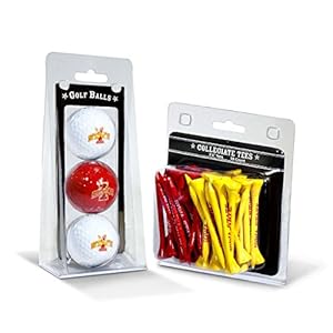 Team Golf NCAA Iowa State Cyclones 3 Golf Balls And 50 Golf Tees Logo Imprinted Golf Balls (3 Count) & 2-3/4″ Regulation Golf Tees (50 Count), Multi Colored