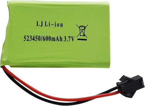 Miniatura 5 de Blomiky Paquete de 2 baterías recargables de litio de 3.7 V 600 mAh y 2 cables de carga USB compatibles con Fisca Control Remoto Robot Dog K9