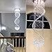 CRYSTOP Crystal Chandelier Modern Spectacular LED Spiral Sphere Rain Drop K9 Ceiling...