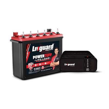 Livguard Inverter and Battery Combo with 7 Years Warranty & Extra Backup, Inverter with Smart Artificial Intelligence (LG1100PV 900VA Squarewave Inverter, PT 1584TT 150Ah Tall Tubular Battery)