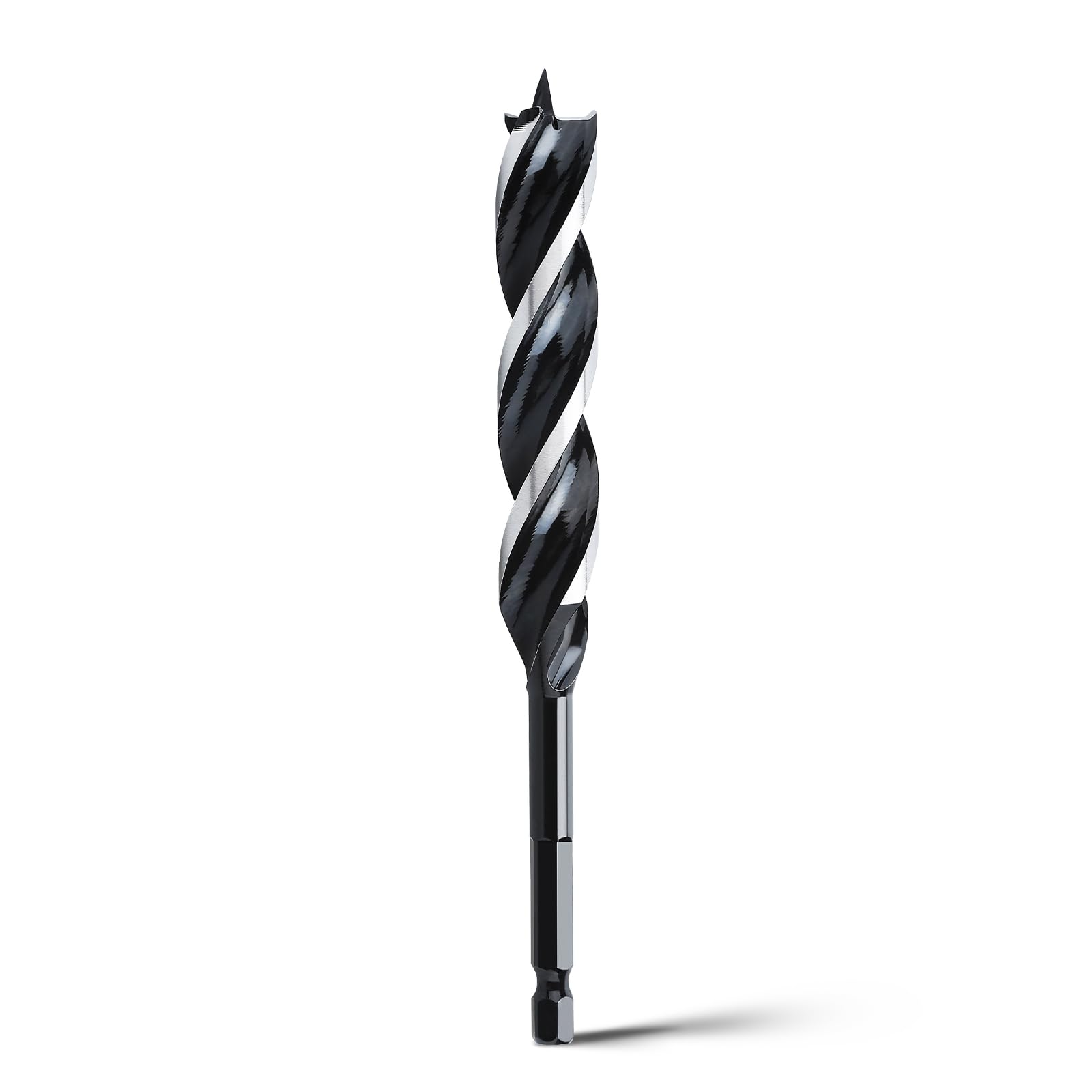9/16" x 6" Auger Drill Bit for Soft and Hard Wood, Plastic, Drywall and Composite Materials, 1/4" Quick Change Hex Shank Tri Flute Wood Drill Bit