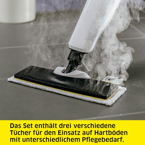 Kärcher Original Dampfreiniger Bodentuchset EasyFix kompatibel mit Dampfreiniger Kärcher SC - Für Böden, geeignet für jede Art von Oberfläche, maschinenwaschbar, bunt, 3 Stück