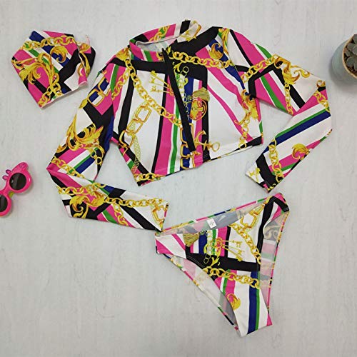 A2A Two Piece Swimsuits for Women Long Sleeve Rashguard Shirt Athletic Tankini Set Print Bathing Suit Beachwear
