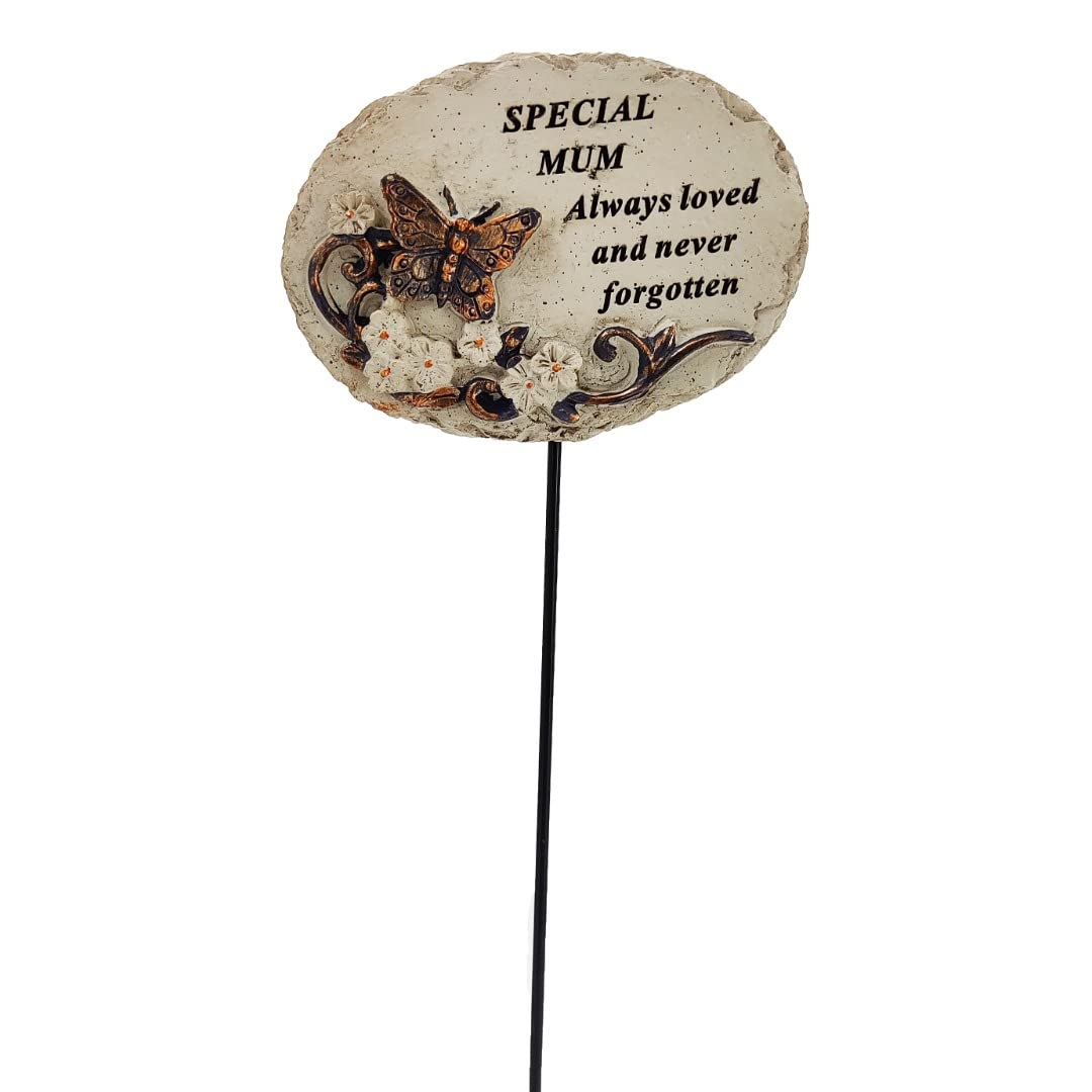 Angravememorials Multicoloured Special Mum Always Loved Butterfly Memorial Tribute Stick Graveside Plaque