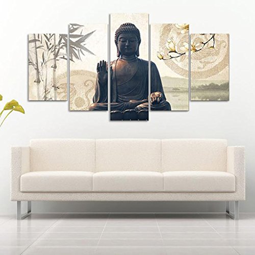 PETSOLA 5 Unids/Set Pintura Imprimir Moderno Arte Abstracto Decoración De Pared Lienzo Asiento Buda S