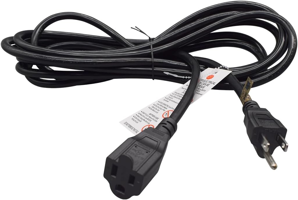 NEMA 5-15P to 5-15R Heavy-Duty Power Extension Cord 15A，Outlet Extension Power Cable, 5-15R to NEMA 5-15P AC Power Cord - UL Listed 5.12M(16FT)
