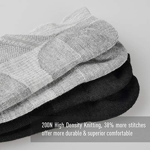 Ecoey Ultimate No Show Merino Wool Performance Athletic Running Socks For Men And Women (Black 4P, 10-13) #TOP3