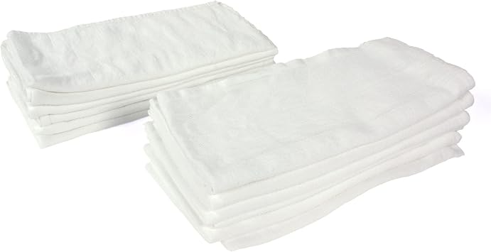 OsoCozy Bleached Birdseye Flat Cloth Diapers (1 Dozen) - 27.5 x 30.5 Inches, One-Layer Flat Cloth Baby Nappies Made of Soft, Durable 100% Birdseye Weave Cotton