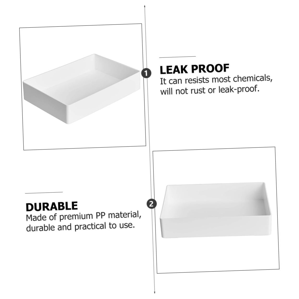 MAGICLULU Plateau de Rangement Blanc en Polypropylène PP, Étanche et Transportable, Organise Les Pipettes et Petits Consommables pour Laboratoire ou Bureau