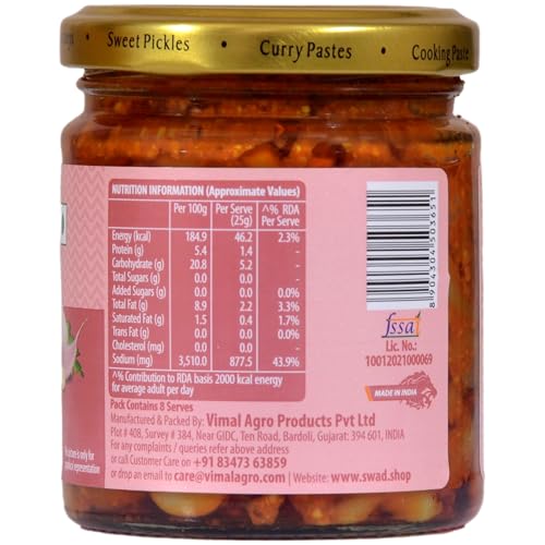 Image of SWAD Garlic Pickle in Olive Oil 200g | Spicy Garlic Achar with Olive Oil | Made with Fresh Premium Ingredients & Traditional Spices | Ideal for Enhancing Meals