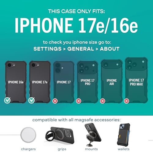 Image of Smartish iPhone 17e /16e MagSafe Case - Gripzilla Protective Magnetic Case for Men [Rugged + Tough] Military Grade Heavy Duty Grip Armor - Drop Tested for iPhone 17e /16e - Moving Mountains