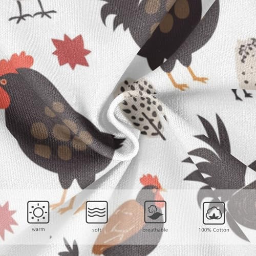 KLL Chicken Black and White Little Boys Pure Cotton Briefs Breathable Undies3