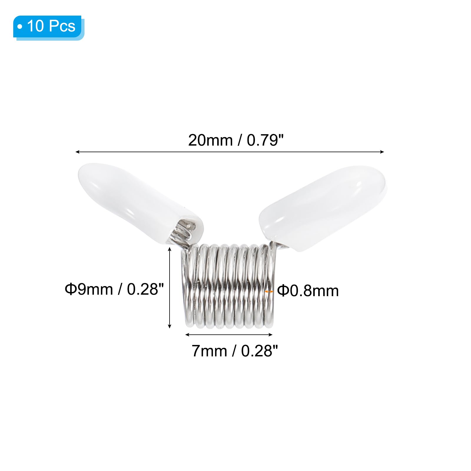 PATIKIL Bead Stopper for Jewelry Making 10 Pcs 22mm Spring Bead Clamps Plated with Handle for Jewelry Bracelet Making White - Image 2