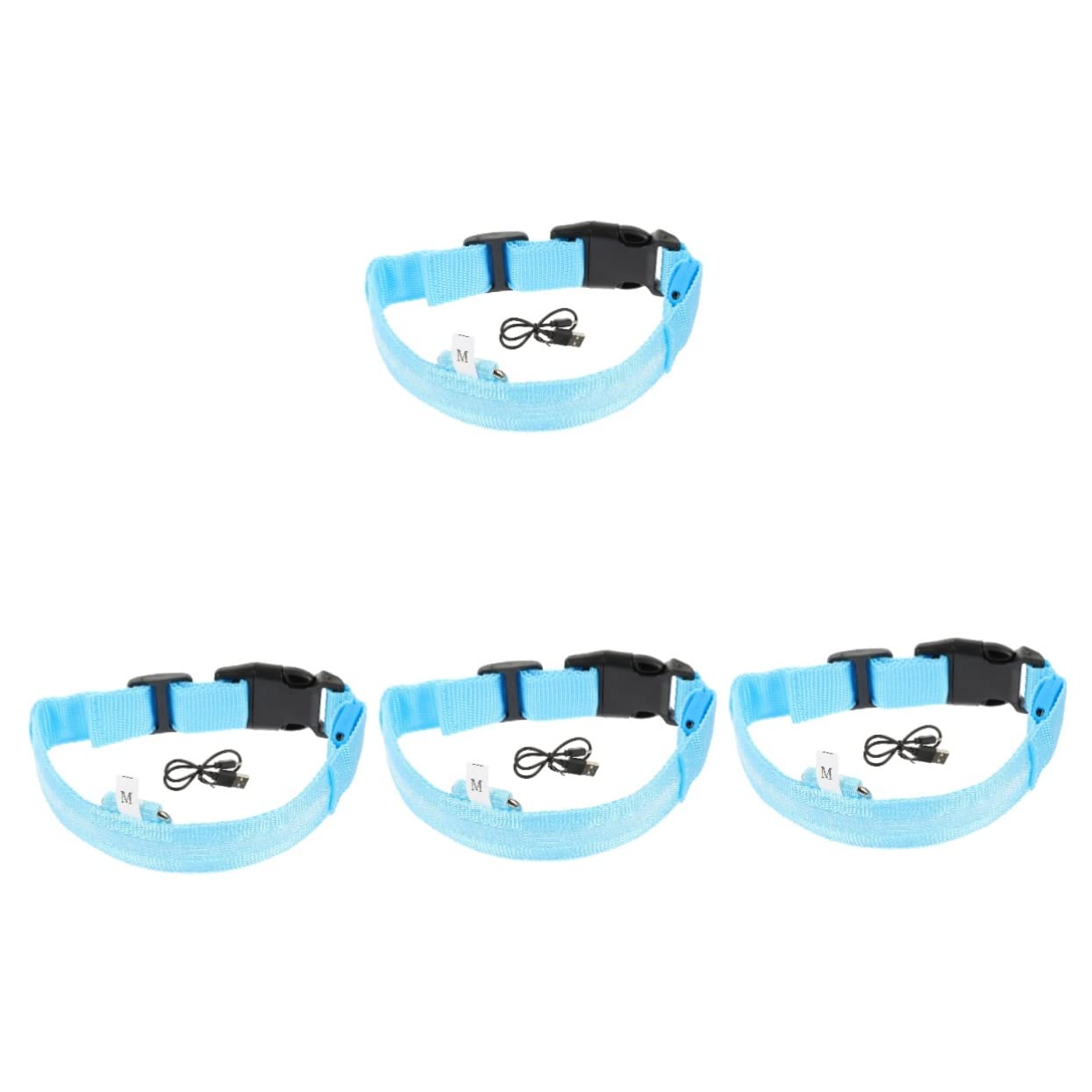 POPETPOP 4 Set Per Colletto Luminoso Collari Di Flash Ricaricabile Per Collari Per Gatti a Strozzo Collane Poliestere Addebitabile Hong