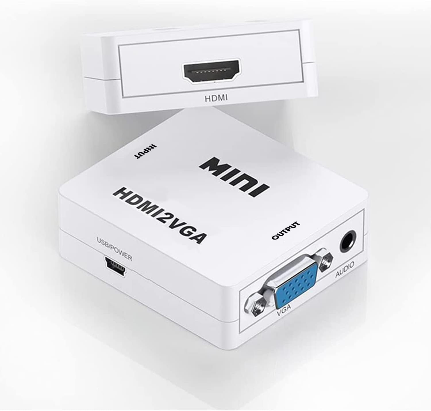 ETZIN Mini HDMI to VGA Converter HD Video Audio 1080p with Audio HDMI Devices to VGA for Monitor Projector EPL-660VC