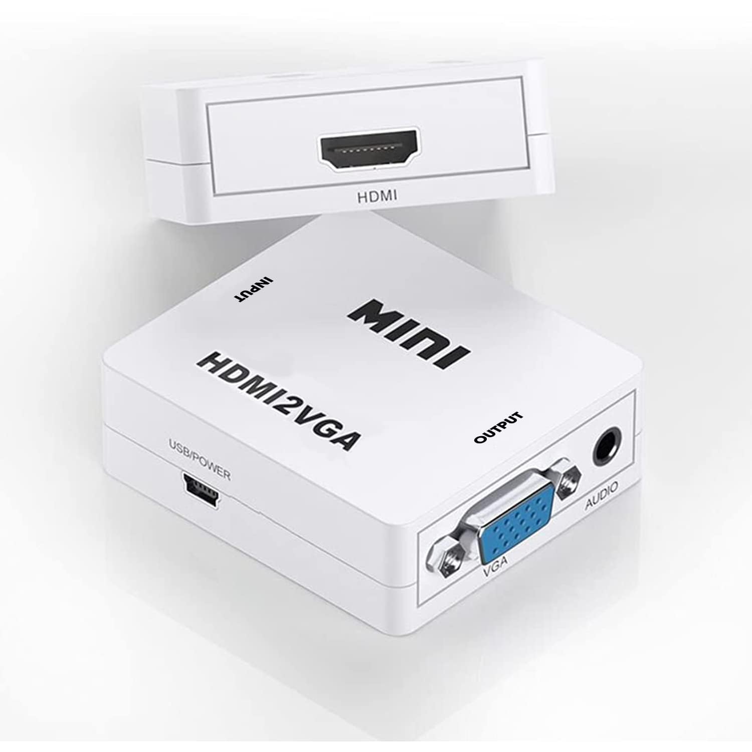 VOOCME HDMI to VGA Adapter/Connector/Converter Cable 1080P (Female to Female) for Media Players, Xbox, Projector, Computer, Laptop, TV & More | Full HD Resolution | Compact Design | White-image-21