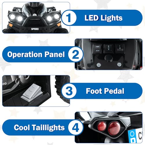 INFANS 12V Kids ATV Black