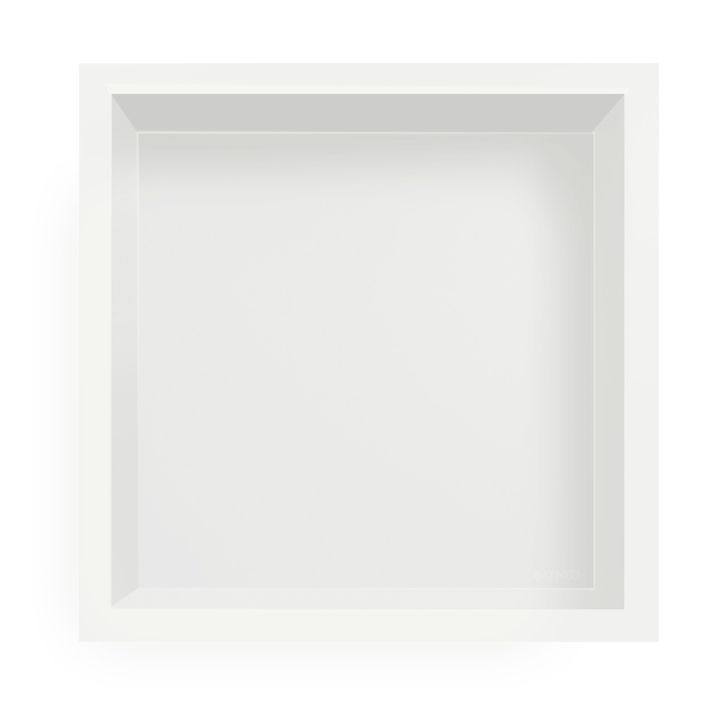 Wall-Box One Nicho de Ducha de Pared de Acero Inoxidable Blanco Nicho de Ducha, Impermeable, Instalación de Nicho Flexible, 30x30x10cm, Blanco, Nicho para Utensilios de Baño, Sin Azulejos