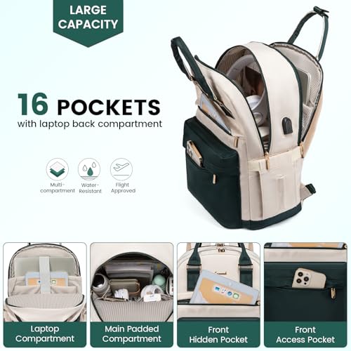 LOVEVOOK Laptop Backpack for Women 15.6 Inch,Cute Backpack Laptop Bag with USB Port,Waterproof Travel Backpack Purse Teacher Nurse Bag Fashion Computer Bag for Work2