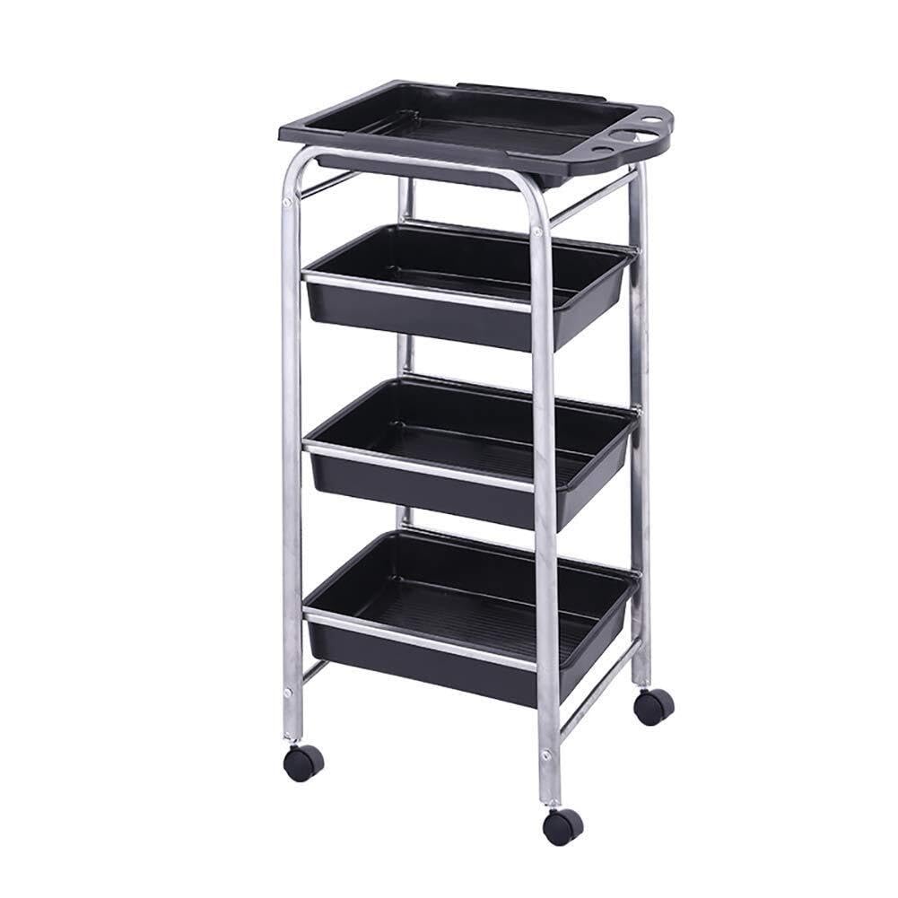 asdchZen 4-Tier Rolling Beauty Cart With Removable Drawers, Movable Trolley For Salon, Kitchen, And Utility Storage – 15Kg Capacity, Black,Black-4 Tier,Silver,5 Tier