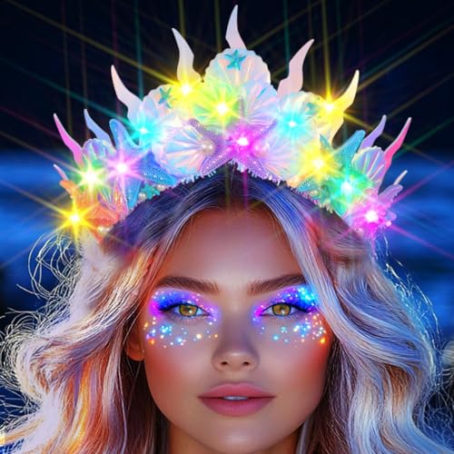 Handcess Serre-tête lumineux en forme d'étoile de mer à LED pour femme