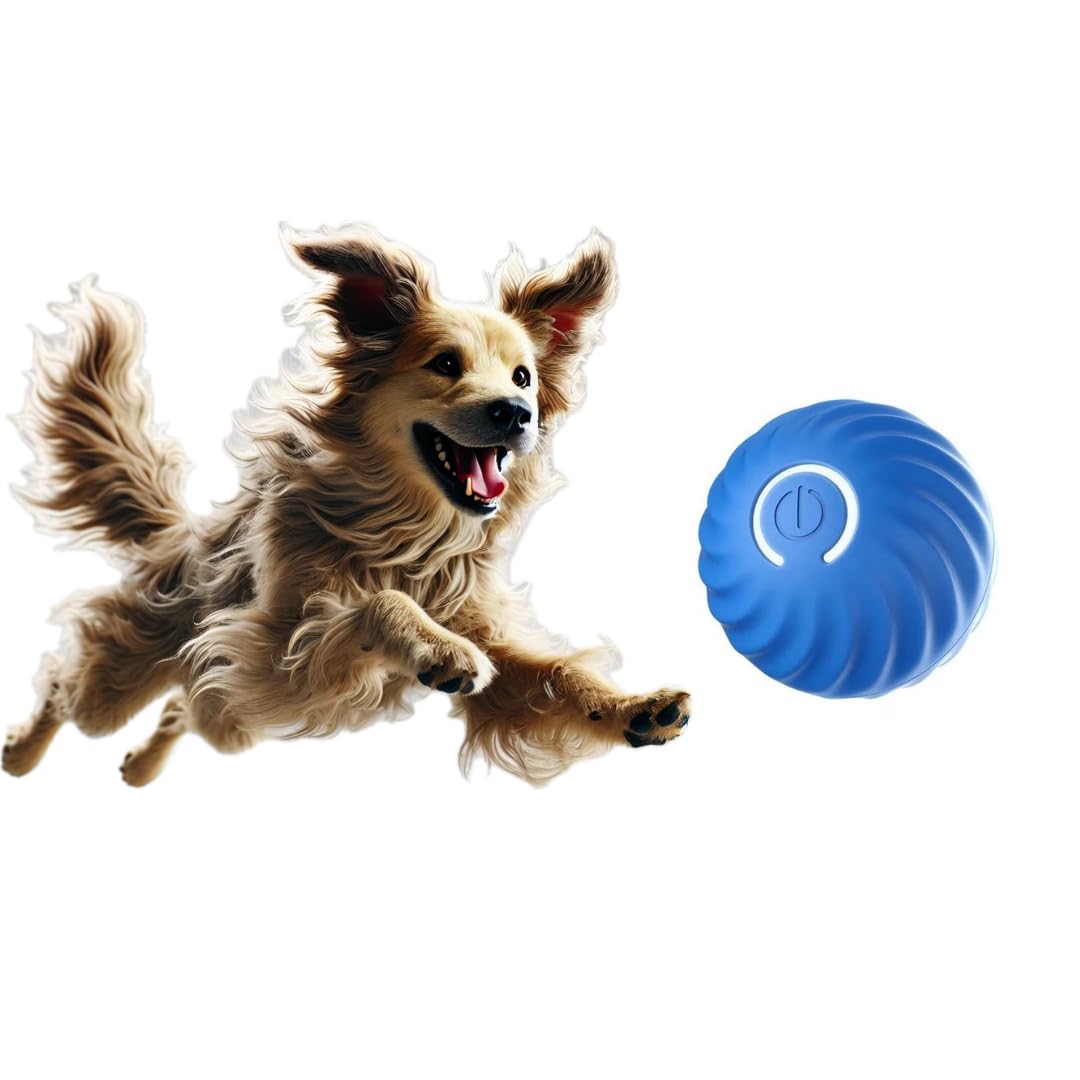 Interactive Dog Ball Blue 2 2 Inch Electric Dog Toy for Small Medium Dogs Automatic Moving Electric Rolling