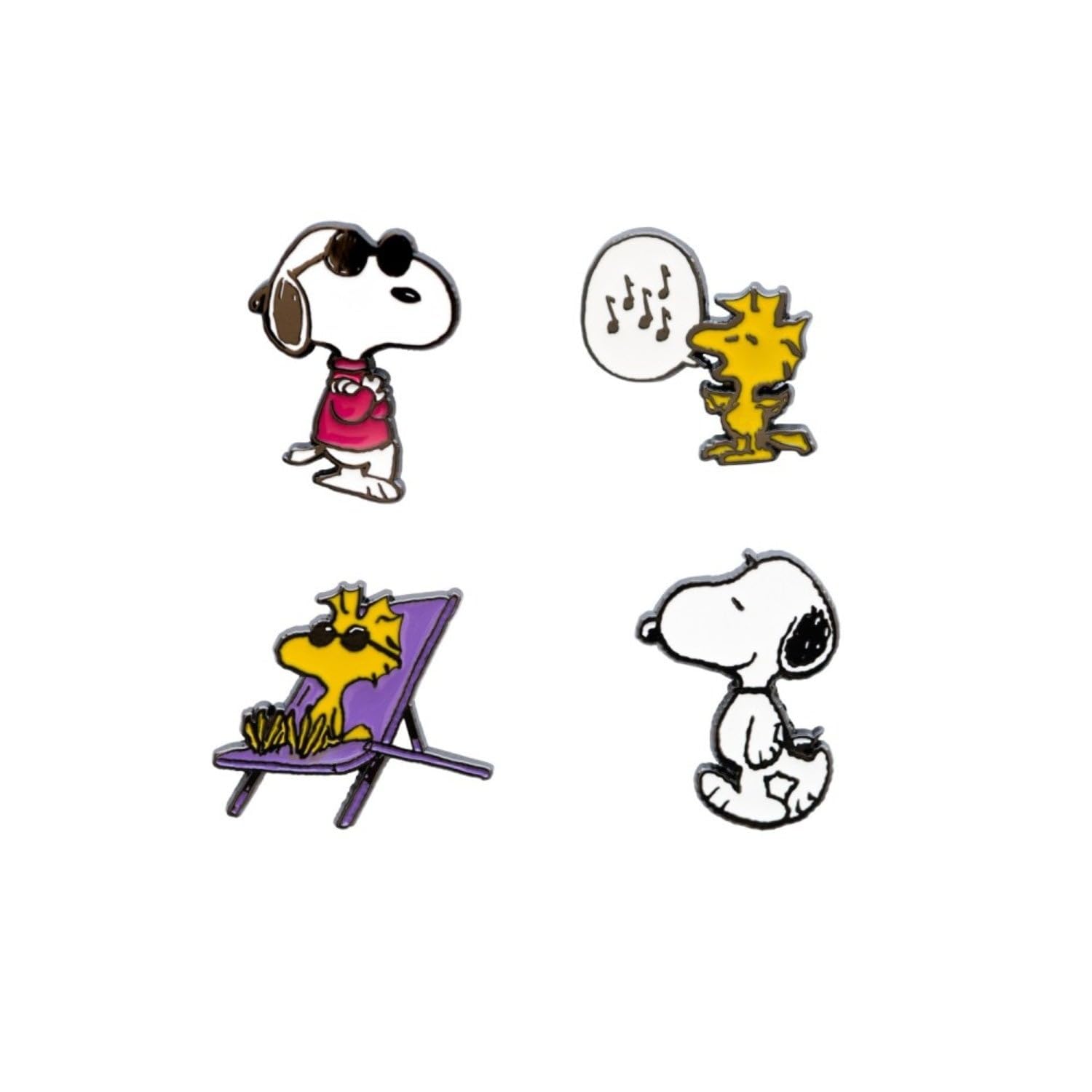 Grupo Erik Set Of 4 Enamel Pins - Snoopy Merchandise, Woodstock | Cute Pin Badges, Bag Pins | Peanuts Snoopy Gifts For Women, Dog Gifts Under 15 Pounds