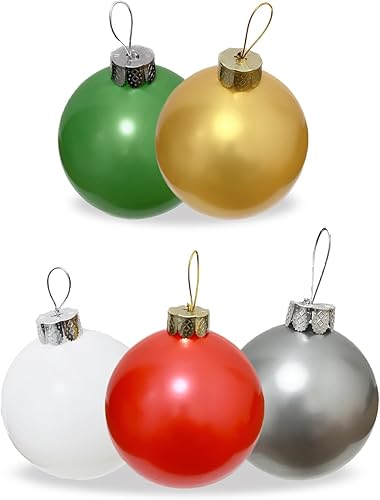 Adornos inflables de Navidad, (9 pulgadas, 10 unidades), bolas inflables de Navidad grandes, bolas de decoración de Navidad para interiores y