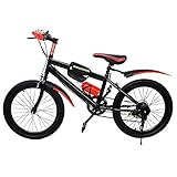 Cutycaty 20 Zoll Kinderfahrrad Jungen Mädchen Fahrrad Jungen Mountainbike 7-Gang Kinder Fahrrad Doppelscheiben-Sicherheitsbremse Verstellbare Höhe FahrräDer Rot