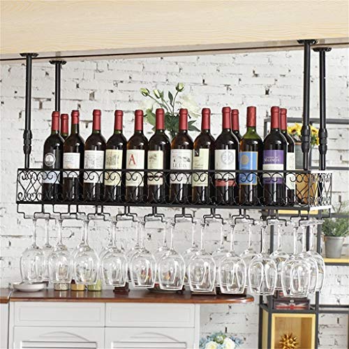 Soporte de hierro para copas y botellas de vino 100×30cm miniatura 3