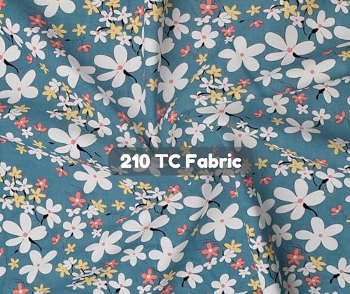 Image of RD TREND Glace Cotton Assorted Pillow Cover Set of 2 (4 Pcs) - Premium 210 TC, Standard Size 18 inchx28 inch | Soft & Breathable Floral Printed Design for Bedroom |Grey&Teal