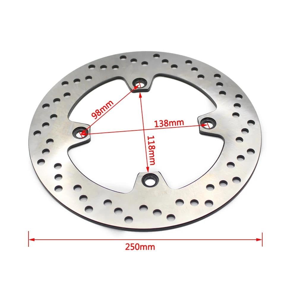 Motorrad Bremsscheibe Hinten Für Suzuki AN650 Burgman 2004-2018 - 250mm Geschlitzt & 4,5mm Stärke