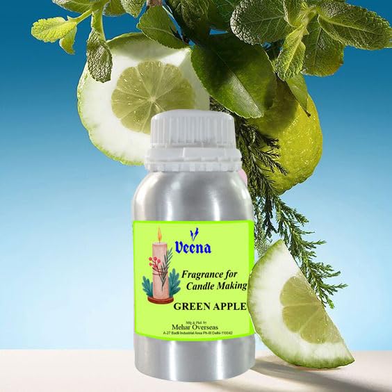 Image of Veena Green Apple Fragrance Oil,Essential oil for Candle Making, Soap Making, Slime, Diffusers, Home and Crafts 100 gm