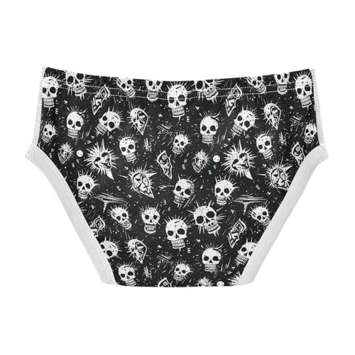 ODAWA Skulls Grunge Black Tag Free Toddler Briefs Cotton, Underwear 2T Boys2