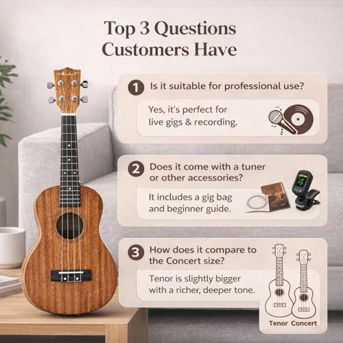 Image of Vault UK-100T 26 inch Arched Back Tenor Ukulele With Gig-Bag & E-Book - Natural