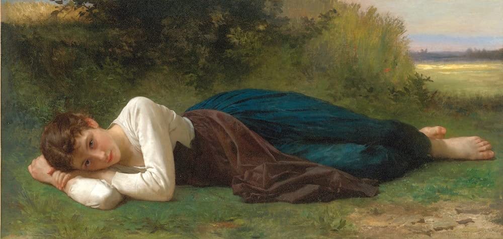 Tableau Le Repos de Bouguereau 60x90cm pour décoration de chambre